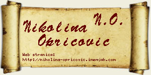 Nikolina Opricović vizit kartica